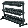York Fitness Dumbbell Racks York 3 Tier Rack With 2.5-25kg Rubber Hex Dumbell Set