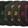 Jordan HG Black Rubber Bumper Plate - Coloured Fleck - 150kg Set