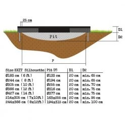 Exertrain Exit Silhouette Ground Trampoline Ø305cm - Black Leisure