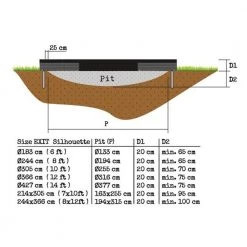 Leisure Exit Silhouette Ground Trampoline Ø427cm - Black