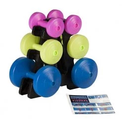 York Fitness York 15KG Vinyl Dumbbell Set With Rack Studio Dumbbells