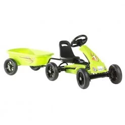 Go Karts Exit Foxy Green Pedal Go-Kart With Trailer - Green