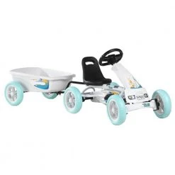 Exit Foxy Club Pedal Go-Kart With Trailer - White Go Karts