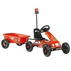 Exit Foxy Fire Pedal Go-Kart With Trailer - Red Go Karts