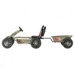 Exit Spider Expedition Pedal Go-Kart With Trailer - Dark Green Go Karts
