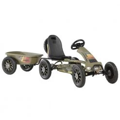 Exit Spider Expedition Pedal Go-Kart With Trailer - Dark Green Go Karts