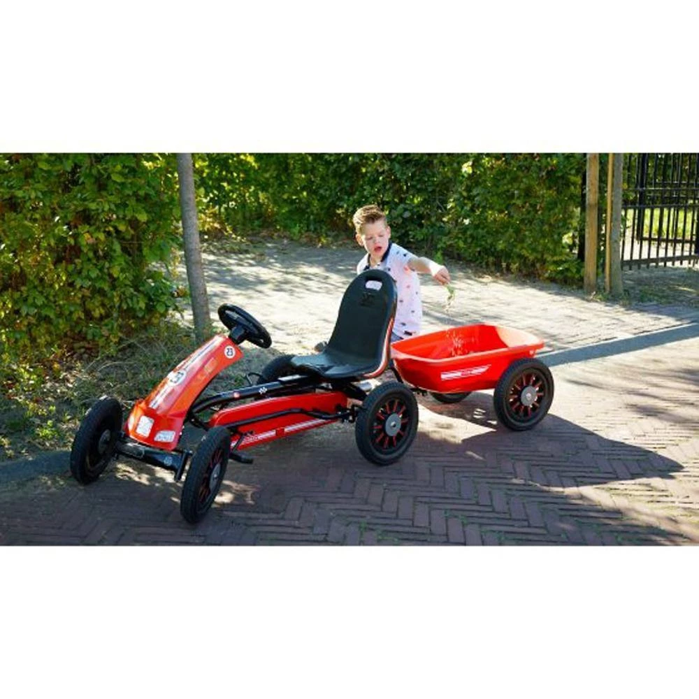 Go Karts Exit Spider Race Pedal Go-Kart With Trailer - Red