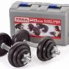 York Fitness York 20kg Black Cast Iron Dumbell Set In A Case Strength
