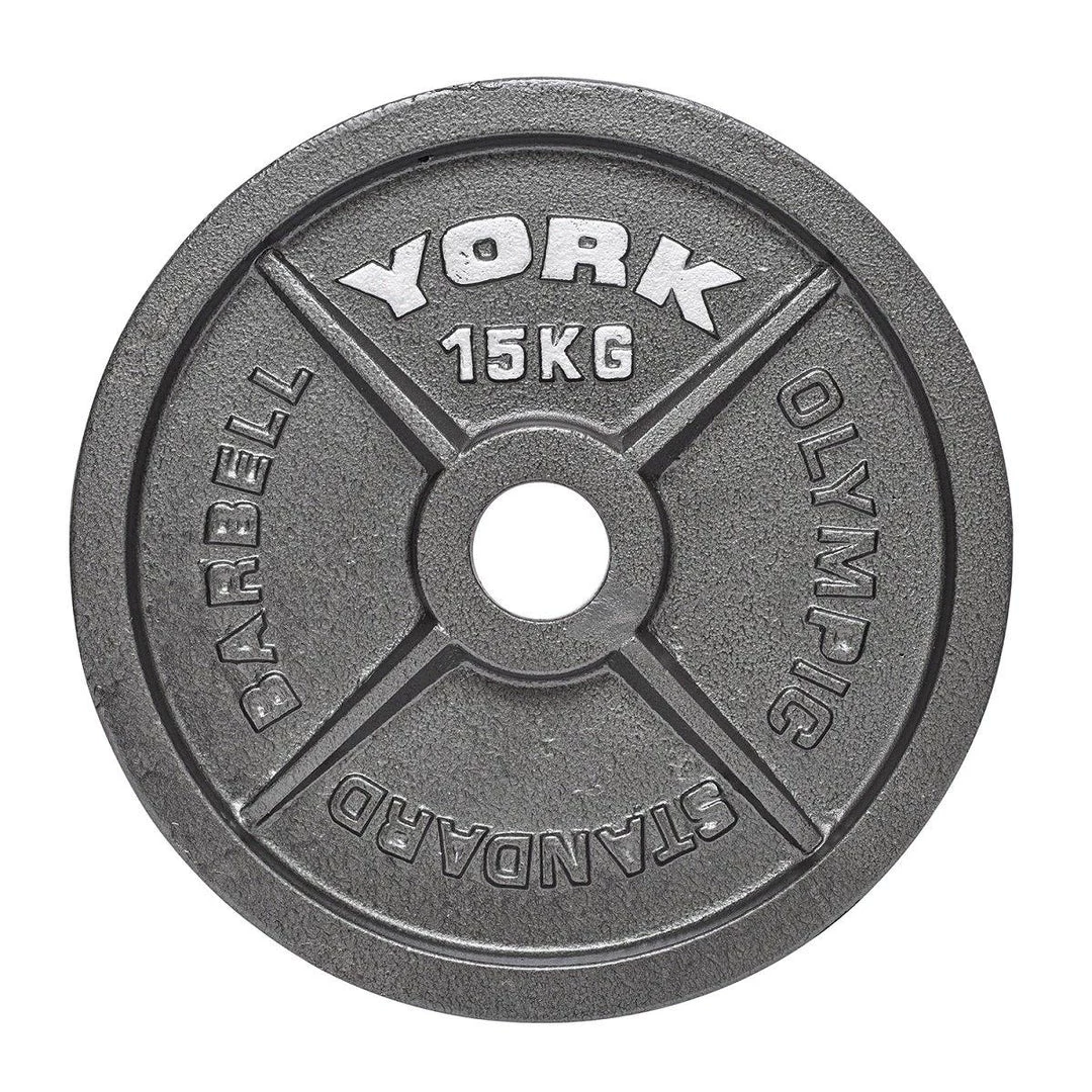 York Fitness Strength York Barbell Olympic 2" Hammertone Cast Iron Weight Plates