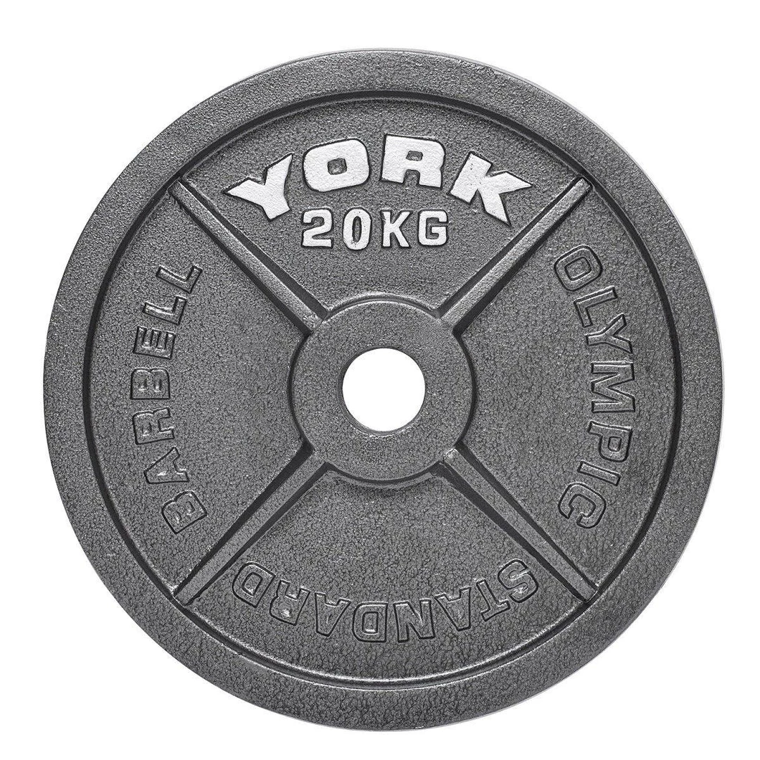York Fitness Strength York Barbell Olympic 2" Hammertone Cast Iron Weight Plates