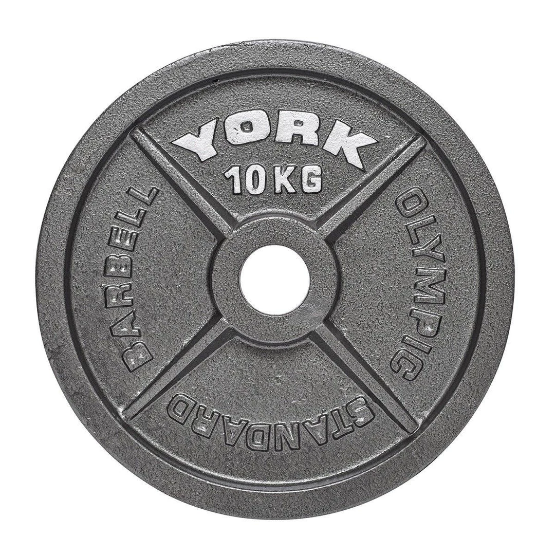 York Fitness Strength York Barbell Olympic 2" Hammertone Cast Iron Weight Plates