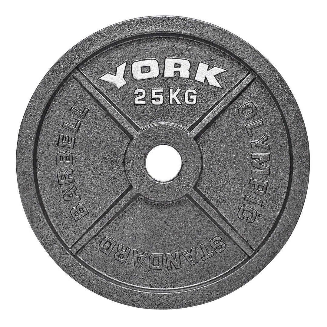 York Fitness Strength York Barbell Olympic 2" Hammertone Cast Iron Weight Plates