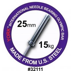 York Fitness Strength York Barbell Women's 6.5' International Needle Bearing Bar - 15kg