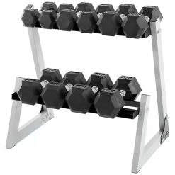 Strength Weider Rubber Hex Dumbbell 80kg Set With Rack