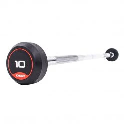 Strength Jordan Rubber Barbells Solid Ends With Straight Bars (up To 45kg)