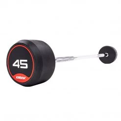 Strength Jordan Rubber Barbells Solid Ends With Straight Bars (up To 45kg)