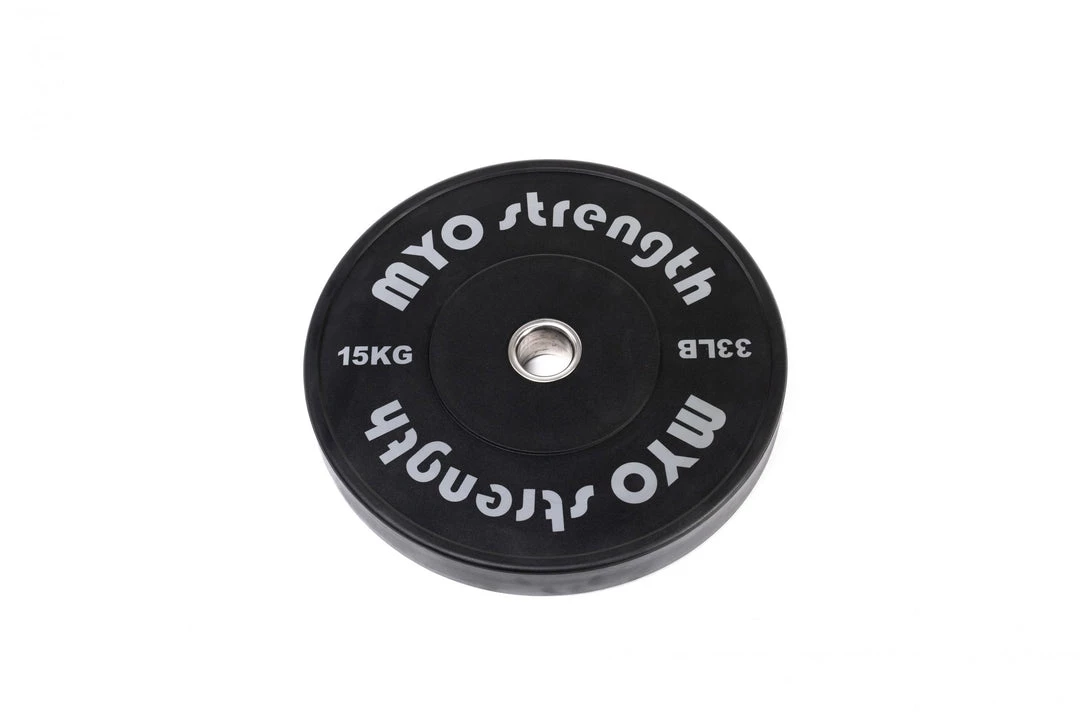 Bumper Discs MYO Strength Olympic Solid Rubber Black Bumper Plates