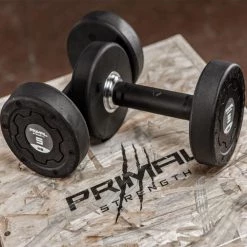 Primal Strength Premium Rubber Nero Dumbbells 2.5-25kg