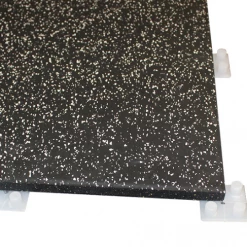 Flooring GymGear 20mm Premium Black Rubber Tile (1m X 0.5m / Grey Fleck)