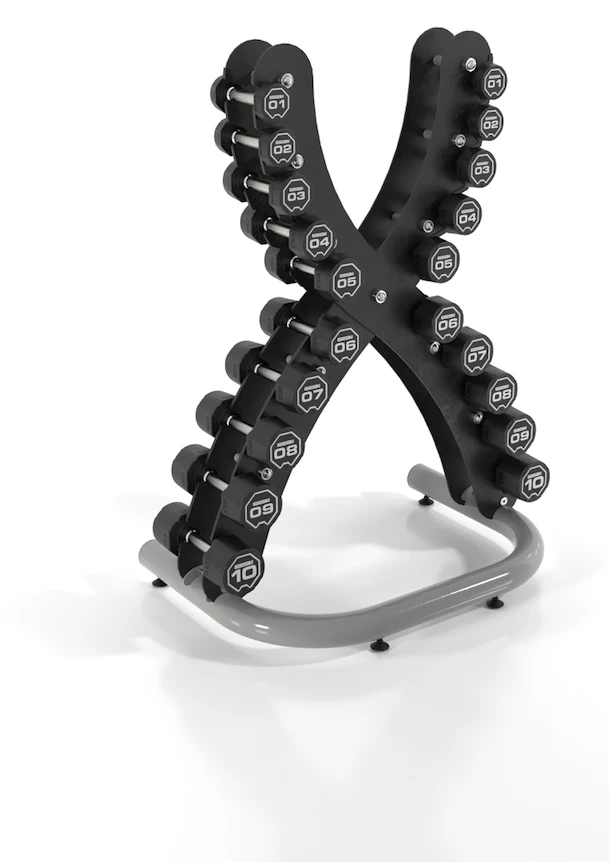 Escape Nucleus Urethane Dumbbell Set 1-10kg With XRACK