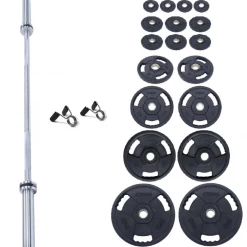 Jordan 140kg Classic Rubber Olympic Disc And Bar Set Strength