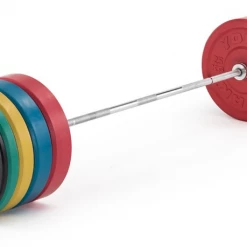York Fitness Strength York Barbell 170 KG Olympic Coloured Rubber Bumper Plate Training Set