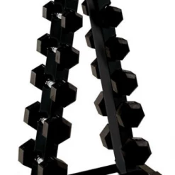 York Fitness York Barbell 1.25 KG - 12.5 KG Rubber Hex Dumbbell Set And A Frame Rack