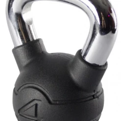 Jordan Black Rubber Covered Kettlebell With Chrome Handle (up To 24kg)