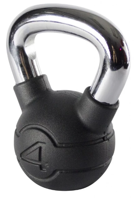 Jordan Black Rubber Covered Kettlebell With Chrome Handle (up To 24kg)