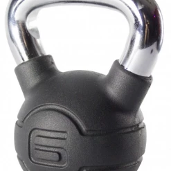 Jordan Black Rubber Covered Kettlebell With Chrome Handle (up To 24kg)