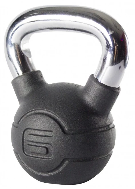 Jordan Black Rubber Covered Kettlebell With Chrome Handle (up To 24kg)