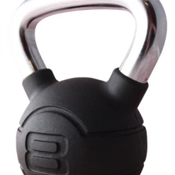 Jordan Black Rubber Covered Kettlebell With Chrome Handle (up To 24kg)