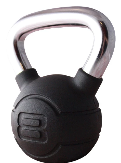 Jordan Black Rubber Covered Kettlebell With Chrome Handle (up To 24kg)