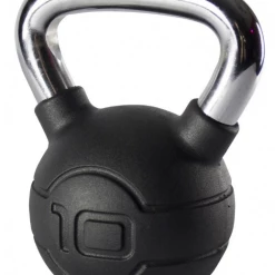 Jordan Black Rubber Covered Kettlebell With Chrome Handle (up To 24kg)
