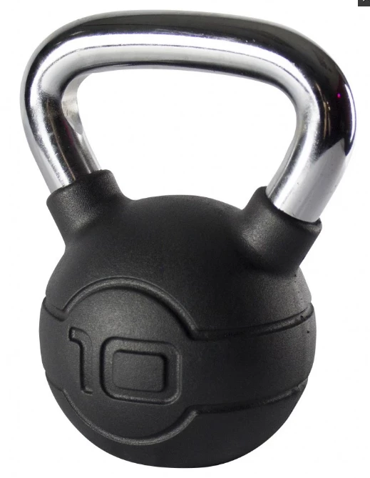 Jordan Black Rubber Covered Kettlebell With Chrome Handle (up To 24kg)