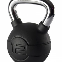 Jordan Black Rubber Covered Kettlebell With Chrome Handle (up To 24kg)