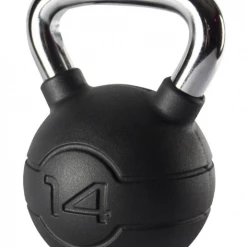 Jordan Black Rubber Covered Kettlebell With Chrome Handle (up To 24kg)