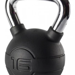 Jordan Black Rubber Covered Kettlebell With Chrome Handle (up To 24kg)