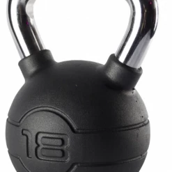 Jordan Black Rubber Covered Kettlebell With Chrome Handle (up To 24kg)