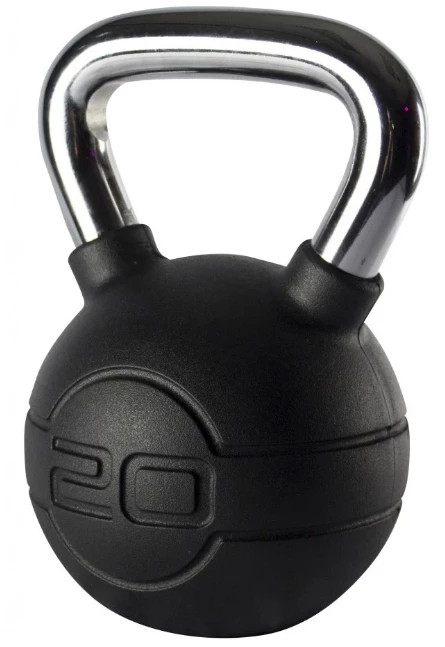Jordan Black Rubber Covered Kettlebell With Chrome Handle (up To 24kg)