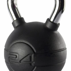 Jordan Black Rubber Covered Kettlebell With Chrome Handle (up To 24kg)