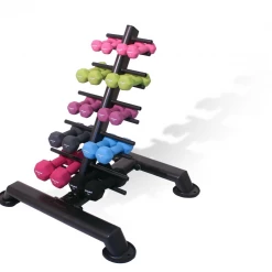 Physical Company Neo-Hex Dumbbell Set With Storage Rack Rubber Hex Dumbbells