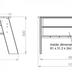 EXIT Aksent Planter Table With Greenhouse And Gardening Tools Leisure