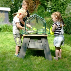 EXIT Aksent Planter Table With Greenhouse And Gardening Tools Leisure