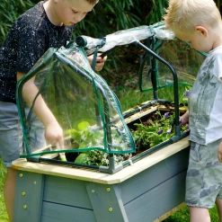EXIT Aksent Planter Table With Greenhouse And Gardening Tools Leisure
