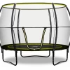 Rebo Base Jump 10FT Trampoline With Halo II Enclosure - 2020 Black Edition Leisure