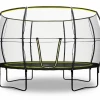 Rebo Base Jump 12FT Trampoline With Halo II Enclosure - 2020 Black Edition Leisure
