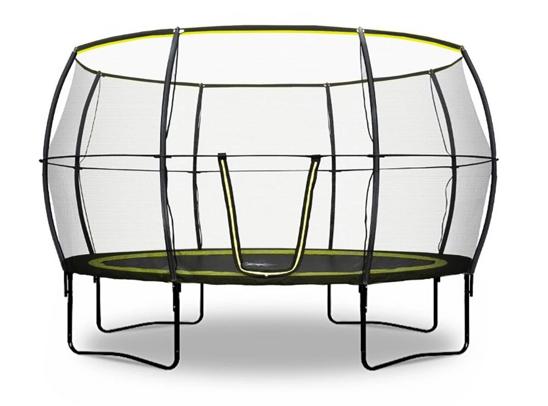 Rebo Base Jump 12FT Trampoline With Halo II Enclosure - 2020 Black Edition Leisure