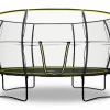 Rebo Base Jump 14FT Trampoline With Halo II Enclosure - 2020 Black Edition Leisure