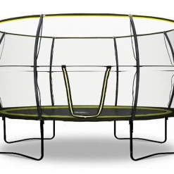 Rebo Base Jump 14FT Trampoline With Halo II Enclosure - 2020 Black Edition Leisure